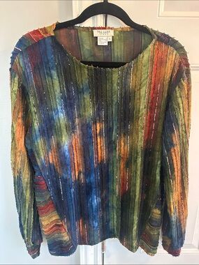 Tru Luxe Jeans Multicolor Striped Long Sleeve Top